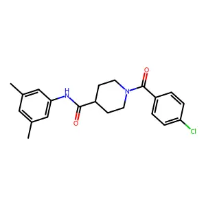 1-(4-chlorobenzoyl)-N-(3,5-dimethylphenyl)piperidine-4-carboxamide structure