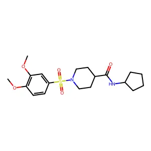 N-cyclopentyl-1-(3,4-dimethoxyphenyl)sulfonylpiperidine-4-carboxamide structure