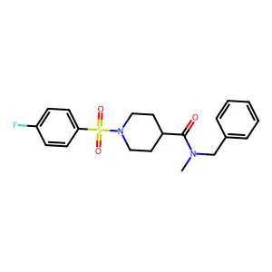 N-benzyl-1-(4-fluorophenyl)sulfonyl-N-methylpiperidine-4-carboxamide structure