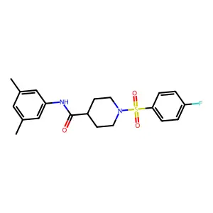 N-(3,5-dimethylphenyl)-1-(4-fluorophenyl)sulfonylpiperidine-4-carboxamide structure