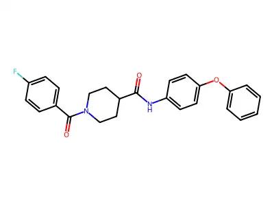 1-(4-fluorobenzoyl)-N-(4-phenoxyphenyl)piperidine-4-carboxamide structure