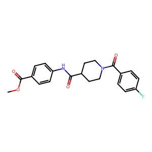 Methyl 4-[1-(4-fluorobenzoyl)piperidine-4-amido]benzoate structure