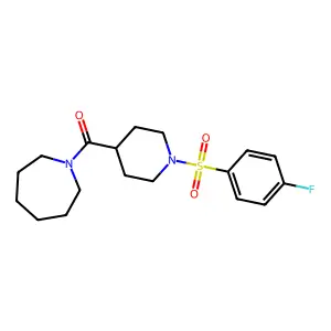 Azepan-1-yl-[1-(4-fluorophenyl)sulfonylpiperidin-4-yl]methanone structure