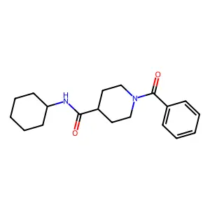 1-benzoyl-N-cyclohexylpiperidine-4-carboxamide structure