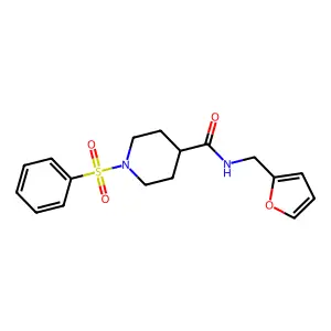 N-(Furan-2-ylmethyl)-1-(phenylsulfonyl)piperidine-4-carboxamide structure