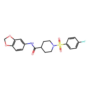 N-(1,3-benzodioxol-5-yl)-1-[(4-fluorophenyl)sulfonyl]piperidine-4-carboxamide structure