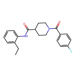 N-(2-ethylphenyl)-1-(4-fluorobenzoyl)piperidine-4-carboxamide structure