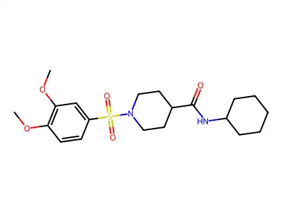 N-cyclohexyl-1-(3,4-dimethoxyphenyl)sulfonylpiperidine-4-carboxamide structure