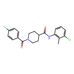 N-(3-chloro-2-methylphenyl)-1-(4-fluorobenzoyl)piperidine-4-carboxamide structure
