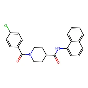 1-(4-chlorobenzoyl)-N-naphthalen-1-ylpiperidine-4-carboxamide structure