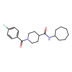 N-cycloheptyl-1-(4-fluorobenzoyl)piperidine-4-carboxamide structure