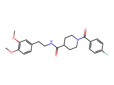 N-[2-(3,4-dimethoxyphenyl)ethyl]-1-(4-fluorobenzoyl)piperidine-4-carboxamide structure