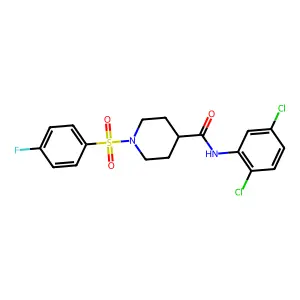 N-(2,5-dichlorophenyl)-1-(4-fluorophenyl)sulfonylpiperidine-4-carboxamide structure