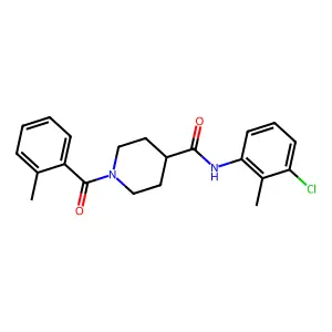 N-(3-chloro-2-methylphenyl)-1-(2-methylbenzoyl)piperidine-4-carboxamide structure