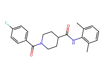 N-(2,6-dimethylphenyl)-1-(4-fluorobenzoyl)piperidine-4-carboxamide structure