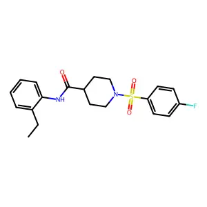 N-(2-ethylphenyl)-1-(4-fluorophenyl)sulfonylpiperidine-4-carboxamide structure