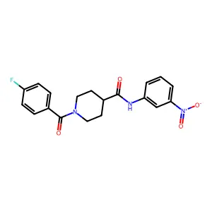 1-(4-fluorobenzoyl)-N-(3-nitrophenyl)piperidine-4-carboxamide structure