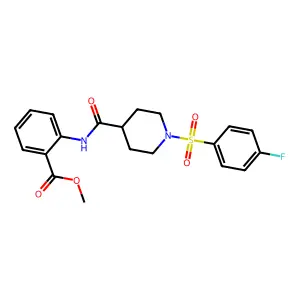 Methyl 2-[1-(4-fluorobenzenesulfonyl)piperidine-4-amido]benzoate structure