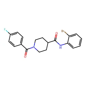N-(2-bromophenyl)-1-(4-fluorobenzoyl)piperidine-4-carboxamide structure