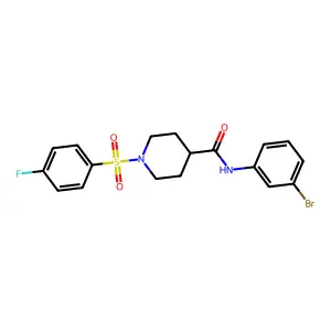 N-(3-bromophenyl)-1-(4-fluorophenyl)sulfonylpiperidine-4-carboxamide structure