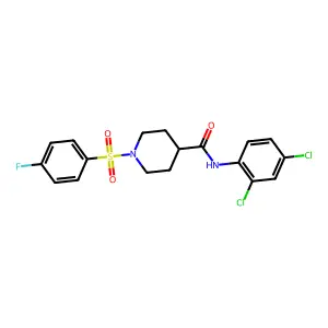 N-(2,4-dichlorophenyl)-1-(4-fluorophenyl)sulfonylpiperidine-4-carboxamide structure