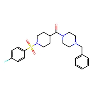 (4-Benzylpiperazin-1-yl)-[1-(4-fluorophenyl)sulfonylpiperidin-4-yl]methanone structure