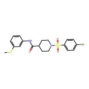 1-(4-bromophenyl)sulfonyl-N-(3-methylsulfanylphenyl)piperidine-4-carboxamide structure