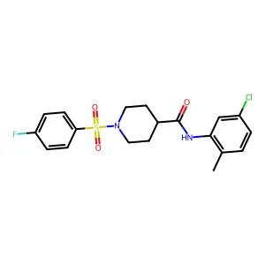 N-(5-chloro-2-methylphenyl)-1-(4-fluorophenyl)sulfonylpiperidine-4-carboxamide structure