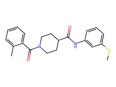 1-(2-methylbenzoyl)-N-(3-methylsulfanylphenyl)piperidine-4-carboxamide structure