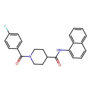1-(4-fluorobenzoyl)-N-naphthalen-1-ylpiperidine-4-carboxamide structure