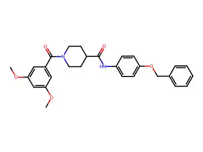 1-(3,5-dimethoxybenzoyl)-N-(4-phenylmethoxyphenyl)piperidine-4-carboxamide structure