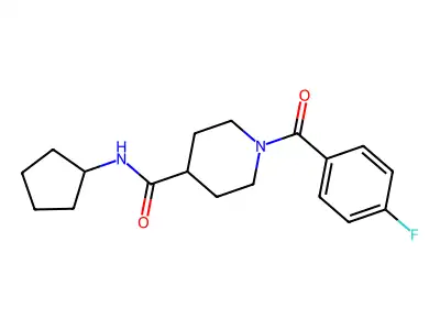 N-cyclopentyl-1-(4-fluorobenzoyl)piperidine-4-carboxamide structure