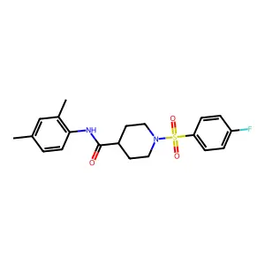 N-(2,4-dimethylphenyl)-1-(4-fluorophenyl)sulfonylpiperidine-4-carboxamide structure