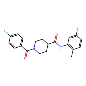 N-(5-chloro-2-methylphenyl)-1-(4-fluorobenzoyl)piperidine-4-carboxamide structure