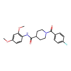 N-(2,4-dimethoxyphenyl)-1-(4-fluorobenzoyl)piperidine-4-carboxamide structure