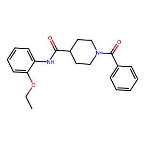 1-benzoyl-N-(2-ethoxyphenyl)piperidine-4-carboxamide structure