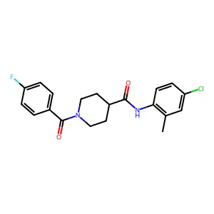 N-(4-chloro-2-methylphenyl)-1-(4-fluorobenzoyl)piperidine-4-carboxamide structure