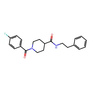 1-(4-fluorobenzoyl)-N-(2-phenylethyl)piperidine-4-carboxamide structure