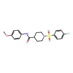 1-(4-fluorophenyl)sulfonyl-N-(4-methoxyphenyl)piperidine-4-carboxamide structure