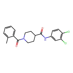 N-(3,4-dichlorophenyl)-1-(2-methylbenzoyl)piperidine-4-carboxamide structure
