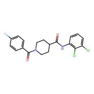 N-(2,3-dichlorophenyl)-1-(4-fluorobenzoyl)piperidine-4-carboxamide structure
