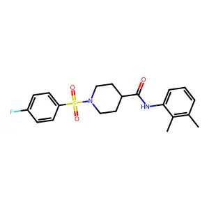 N-(2,3-dimethylphenyl)-1-(4-fluorophenyl)sulfonylpiperidine-4-carboxamide structure
