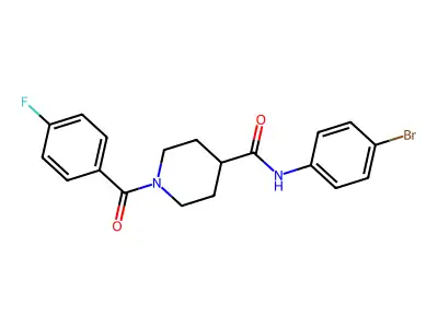 N-(4-bromophenyl)-1-(4-fluorobenzoyl)piperidine-4-carboxamide structure