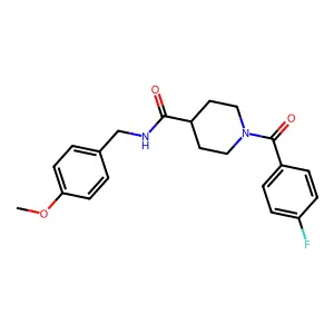 1-(4-fluorobenzoyl)-N-[(4-methoxyphenyl)methyl]piperidine-4-carboxamide structure