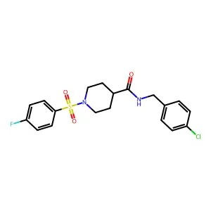 N-[(4-chlorophenyl)methyl]-1-(4-fluorophenyl)sulfonylpiperidine-4-carboxamide structure