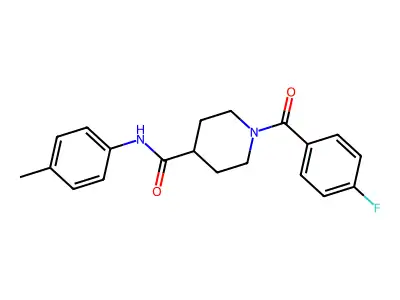 1-(4-fluorobenzoyl)-N-(4-methylphenyl)piperidine-4-carboxamide structure