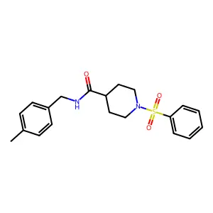 1-(benzenesulfonyl)-N-[(4-methylphenyl)methyl]piperidine-4-carboxamide structure