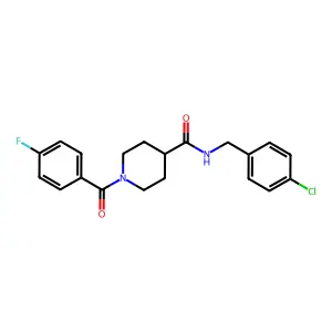 N-[(4-chlorophenyl)methyl]-1-(4-fluorobenzoyl)piperidine-4-carboxamide structure