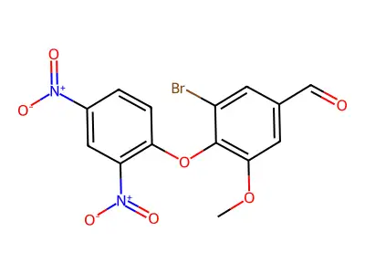 3-Bromo-4-(2,4-dinitrophenoxy)-5-methoxybenzaldehyde structure
