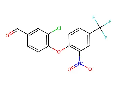 3-Chloro-4-[2-nitro-4-(trifluoromethyl)phenoxy]benzaldehyde structure
